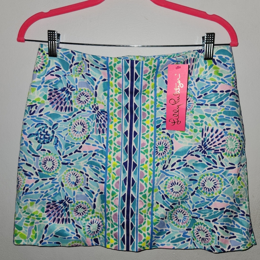 NWT Lilly Pulitzer Marigold Skort Blue Ibiza Open Water Engineered Mini